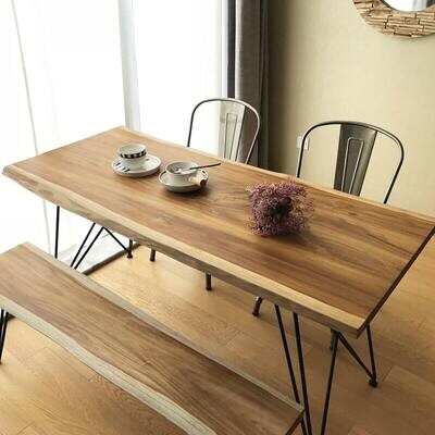 (包送貨安裝 | Delivery and Assembly Included)  A141不規則原木實木餐桌 (dining table)