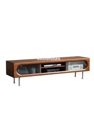 (包送貨安裝 | Delivery and Assembly Included)  A220 复古實木玻璃電視櫃 (retro tv cabinet)