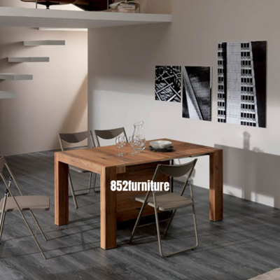 (包送貨安裝 | Delivery and Assembly Included) A397 實木申縮餐桌 (Wooden extendable dining table)