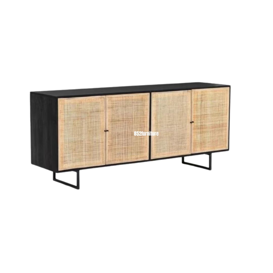 (包送貨安裝 | Delivery and Assembly Included)  A301日式藤面餐邊櫃 (Rattan Sideboard)