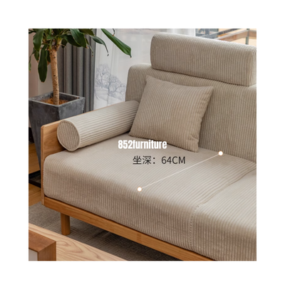 (包送貨安裝 | Delivery and Assembly Included) A263 日式木制布梳化(wooden fabric sofa)