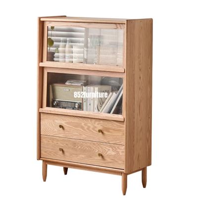 (包送貨安裝 | Delivery and Assembly Included)  A310 橡木玻璃斗櫃 (Oak Chest of Drawers)