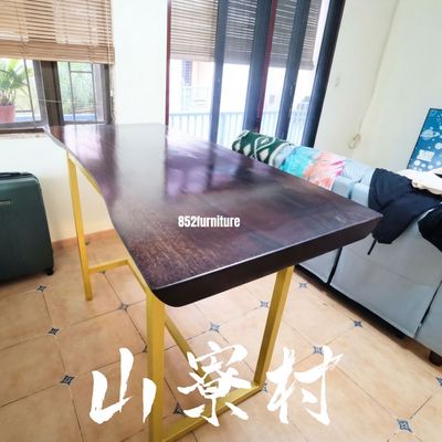 (包送貨安裝 | Delivery and Assembly Included)  A517原木不規則實木餐桌 (dining table)