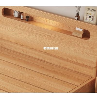 (包送貨安裝 | Delivery and Assembly Included) A622油壓木制大床 (hydraulic press bed frame)