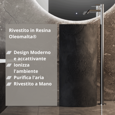 MONOLYTHOS X1 Lavabo Bagno Freestanding in Resina dalla Forma Cilindrica