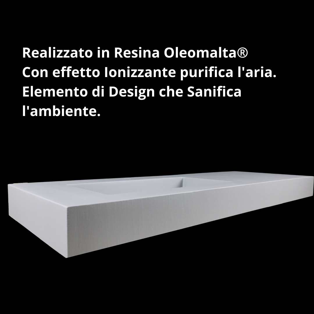 Lavabo Bagno L.140 cm - Mensolone con una vasca integrata
