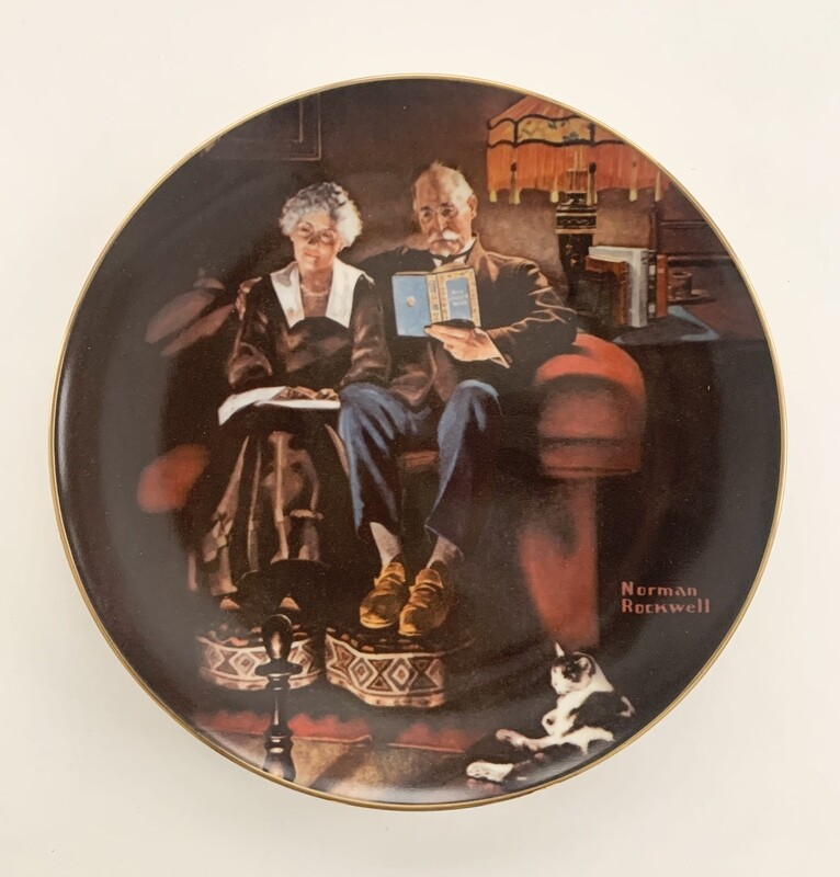 Norman Rockwell Collector&#39;s Plate - Evening&#39;s Ease
