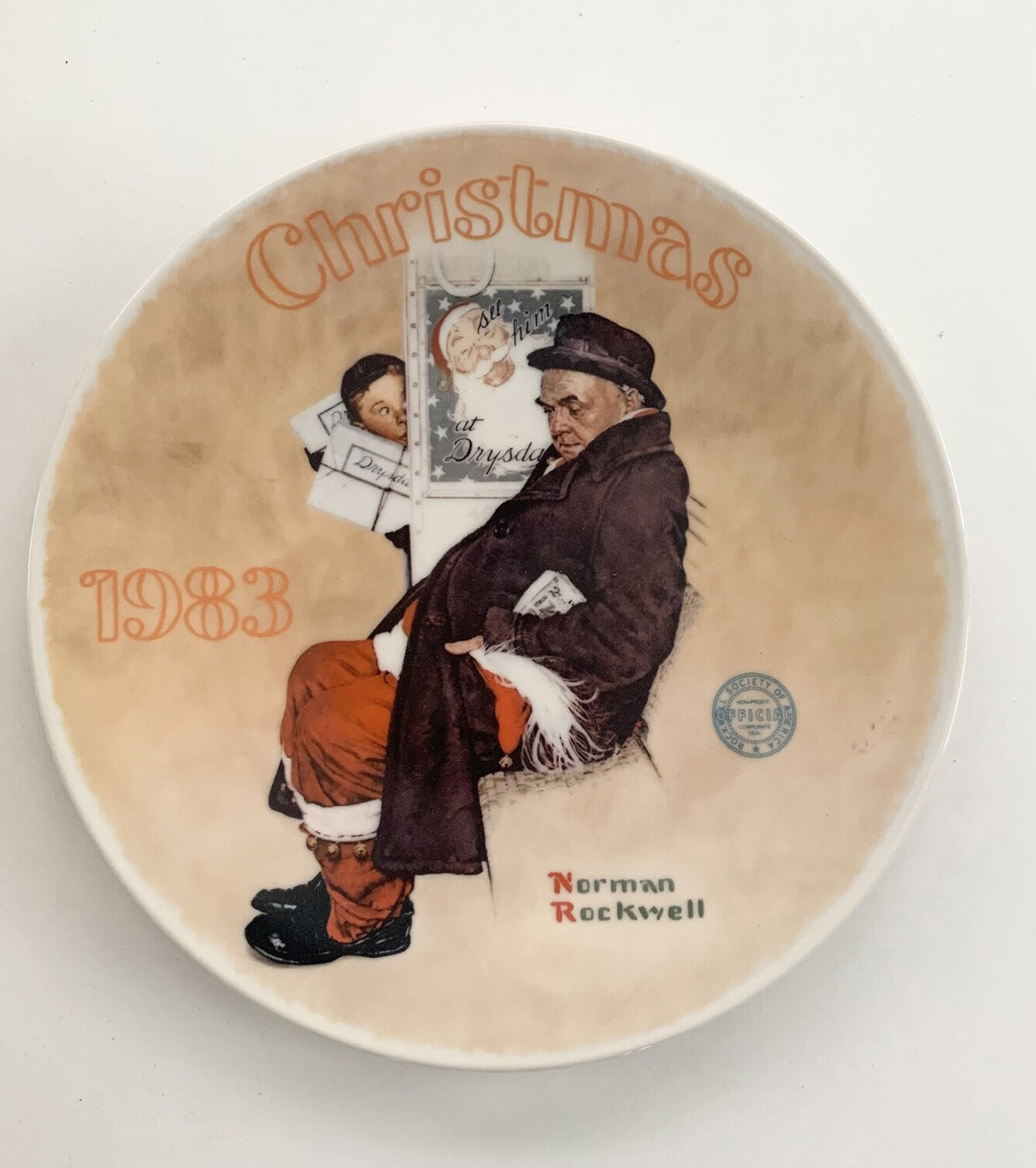 Norman Rockwell Collector&#39;s Plate - Santa in the Subway