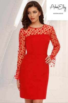 Red Heart Print Dress