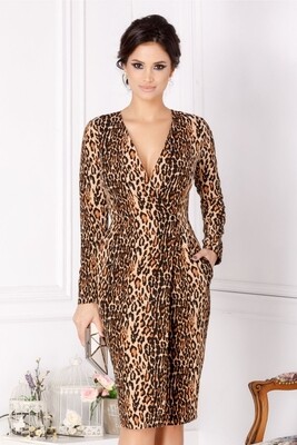 Leopard Print Wrap Dress