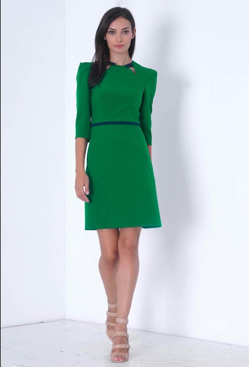 A-Line Dress With Puffed Sleeves