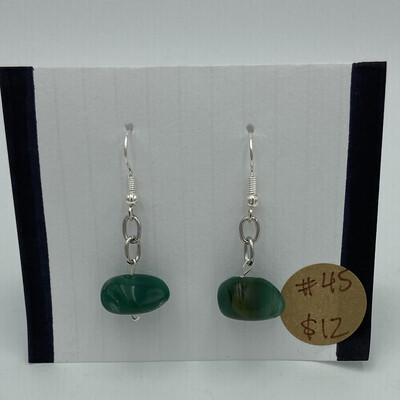 45 - Green Agate Earrings