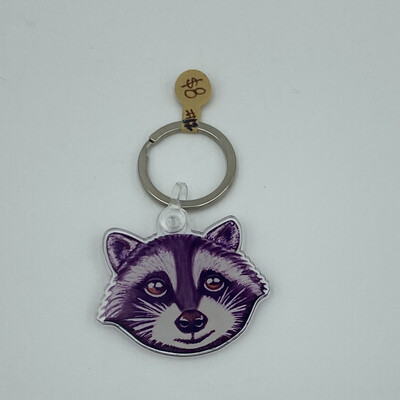 12 - Keychain Raccoon Purple