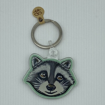 13 - Keychain Raccoon Green