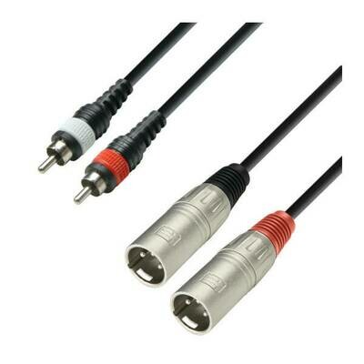Adam Hall 2 x RCA Male to 2 x XLR Male Cable 3m
