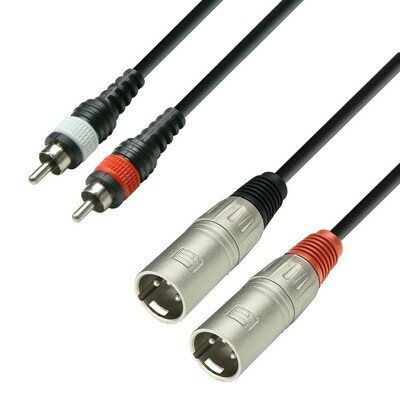 Adam Hall 2 x RCA Male to 2 x XLR Male Cable 1m