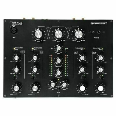 Omnitronic TRM-402 4-Channel 3-band Isolator Rotary DJ Mixer