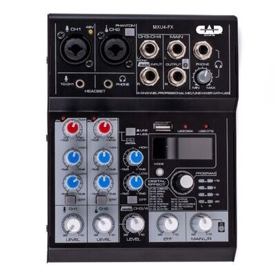 CAD Audio MXU4-FX 4-Channel Mixer With Build-in USB Interface And Digital Effects