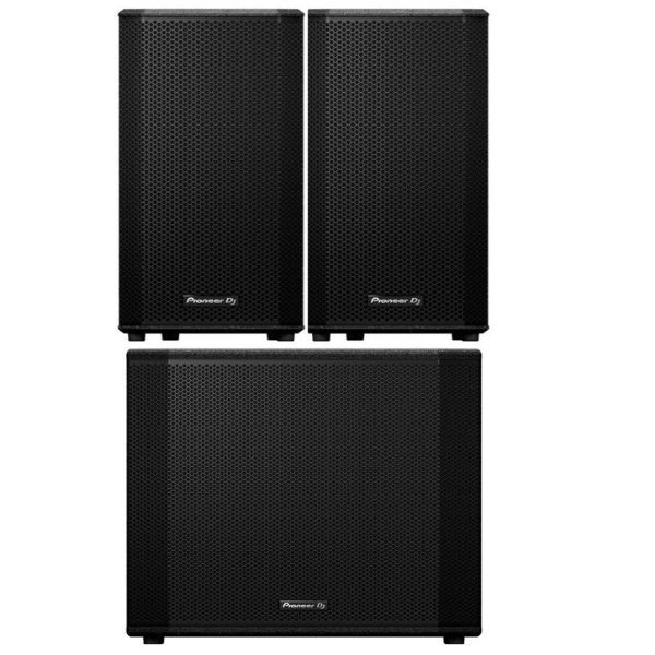 Pioneer Sound System XPRS-102 10" Full Range Active Speaker (Pair) & XPRS-1152S 15" Active Subwoofer Set