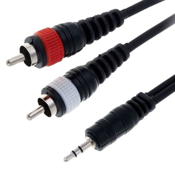 2 x RCA male to 3.5 mm Jack stereo Cable 6m