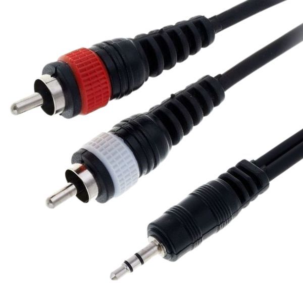 2 x RCA male to 3.5 mm Jack stereo Cable 1.5m