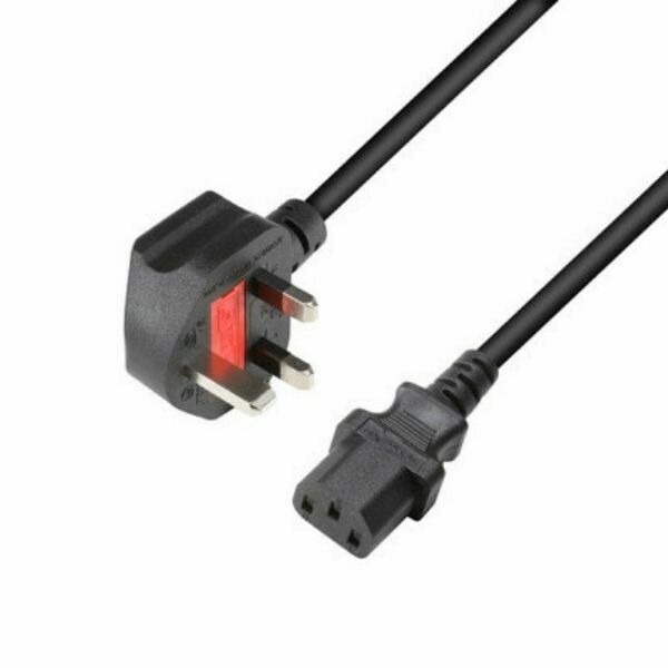 Power Cable IEC C13 to BS1363 13A UK Plug 10m