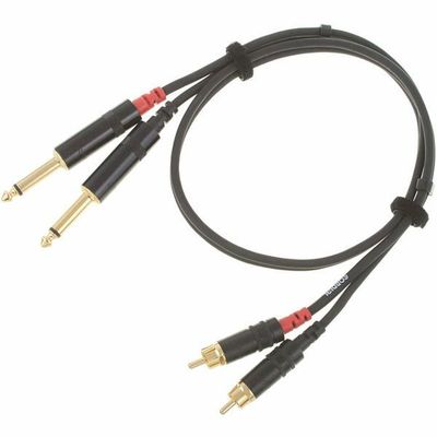 Cordial CFU 0.9 PC 2 x RCA Male to 2x 6.3 mm Jack Male Cable 0.9m