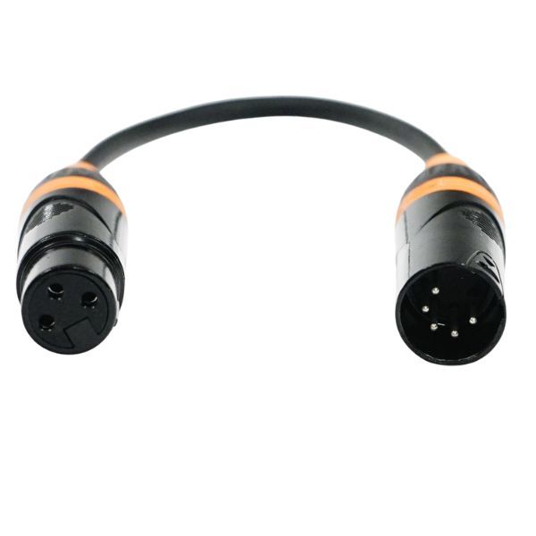 Fos FC-XLR-3F5M 3Pin XLR Female to 5Pin XLR Male Professional DMX Adaptor