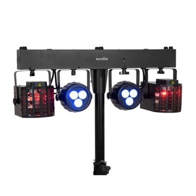 Eurolite LED KLS-120 Laser FX II Compact Light Set with 2 Rotating LED Derbies, 2 LED Spots and 2 Lasers