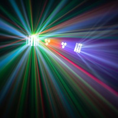Eurolite LED KLS-120 Laser FX II Compact Light Set with 2 Rotating LED Derbies, 2 LED Spots and 2 Lasers