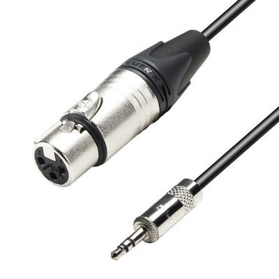 Adam Hall Microphone Cable Neutrik XLR female to 3.5 mm Jack stereo 3 m