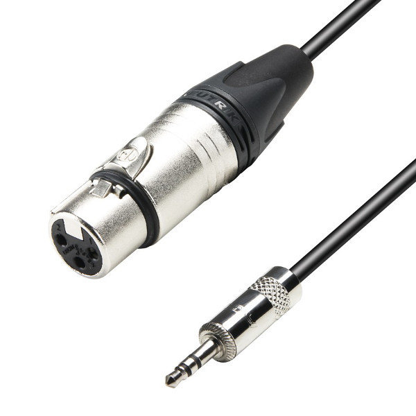 Adam Hall Microphone Cable Neutrik XLR female to 3.5 mm Jack stereo 1.5m