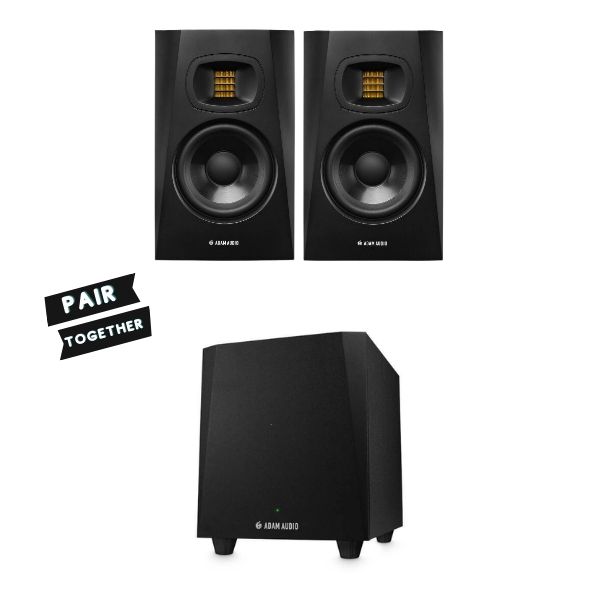 Adam Audio T7V Active 2-Way Nearfield Studio Monitors (Pair)  + T10S 10'' Active Subwoofer Bundle