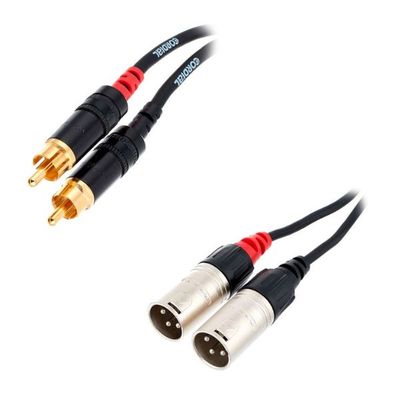 Cordial CFU 3 MC 2 x RCA Male to 2 x XLR Male Cable 3m