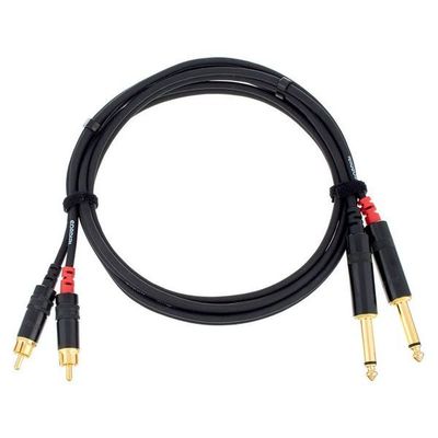 Cordial CFU 1.5 PC 2 x RCA Male to 2x 6.3 mm Jack Male Cable 1.5m