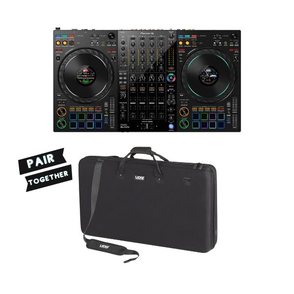 Pioneer DDJ-FLX10 Rekordbox & Serato DJ Pro Controller + UDG Creator Hardcase Bundle