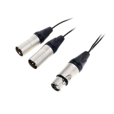 Audio Split Y-Cable Female XLR to 2x Male XLR Cable 20cm