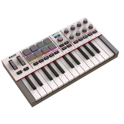 Akai MPK Mini IV Compact Keyboard and Pad Controller (White)