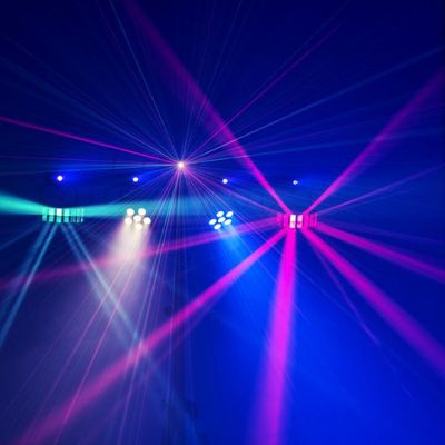 Eurolite LED KLS Laser Bar PRO FX Light Set with 2 Strong Derbies & Spots / White UV Strobe LEDs / Laser and Foot Switch