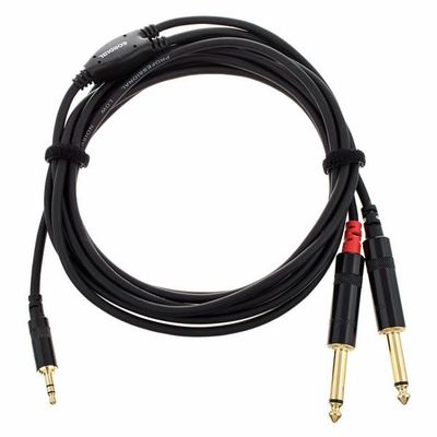 Cordial CFY 3 WPP Stereo Jack 3.5 mm to 2x 6.3 mm Mono Jack Cable 3m