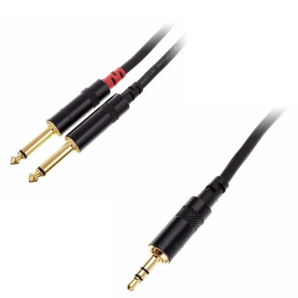 Cordial CFY 6 WPP Stereo Jack 3.5 mm to 2x 6.3 mm Mono Jack Cable 6m