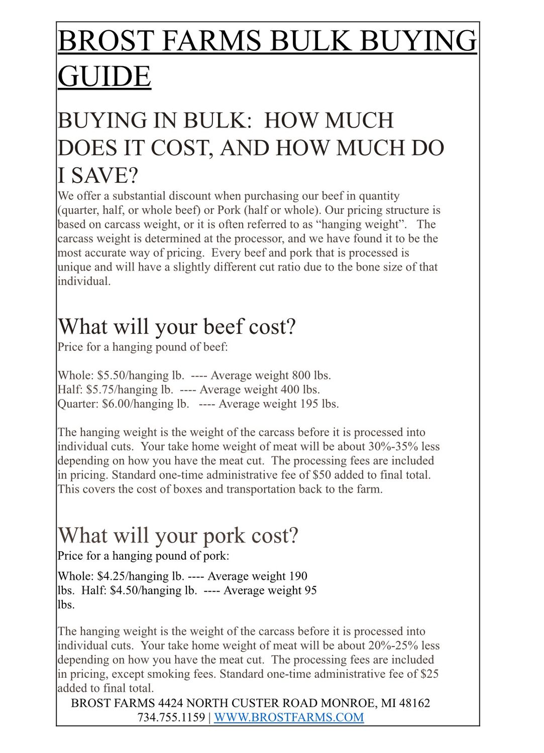Deposit- 1/2 Or Whole Beef