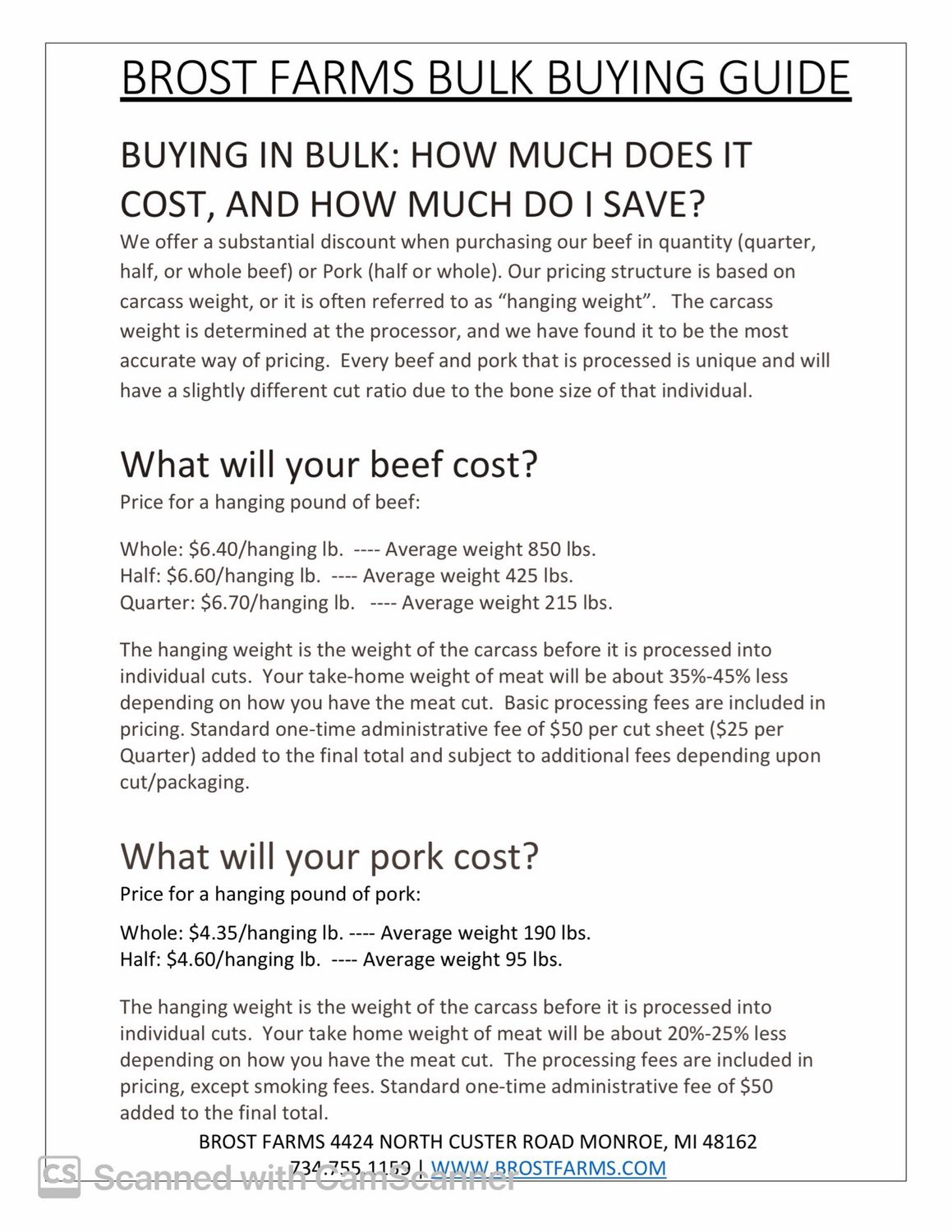 Deposit-1/4 Beef Deposit-1/4 Beef