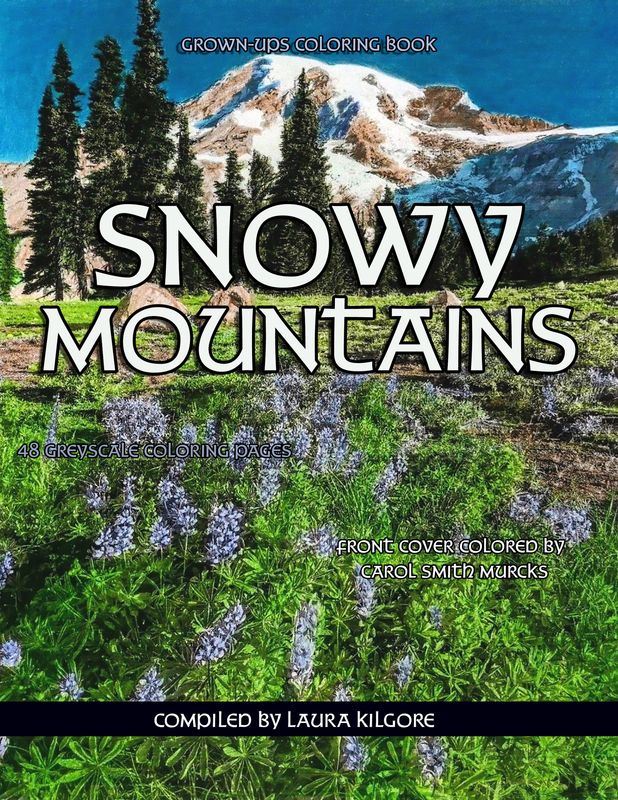 Snowy Mountains 48-Page Coloring Book in Greyscale for Adults