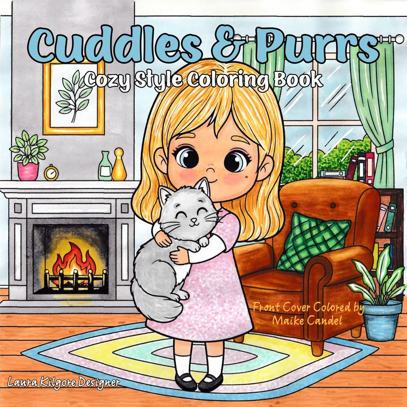 Cuddle &amp; Purrs Cozy Style Coloring Book 48-Page Illustration Book