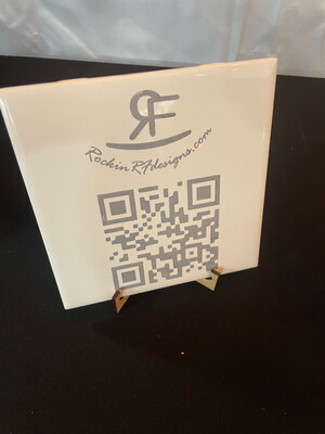Laser Engraved QR codes on White or Black Slate Tiles