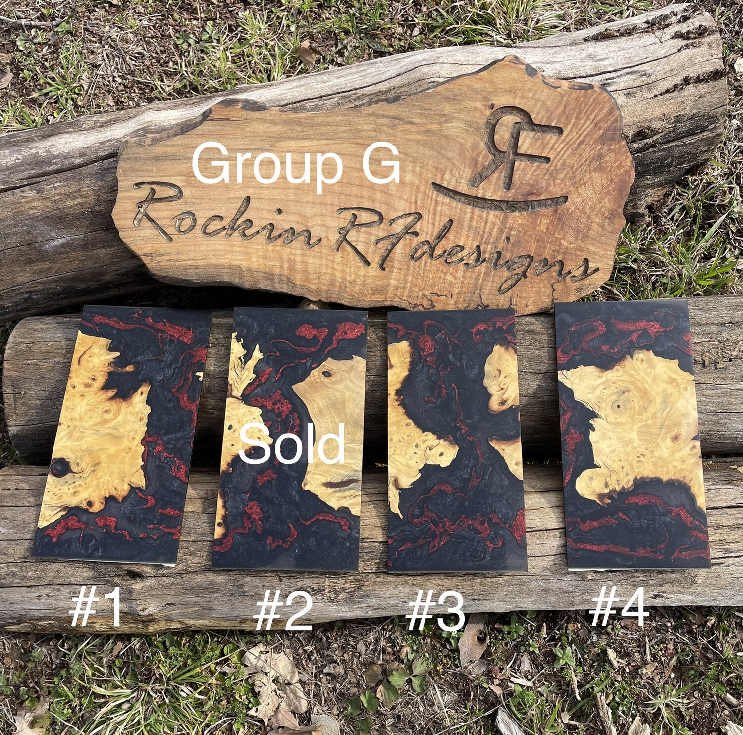 Resin and Wood Phone Case Slices Group G