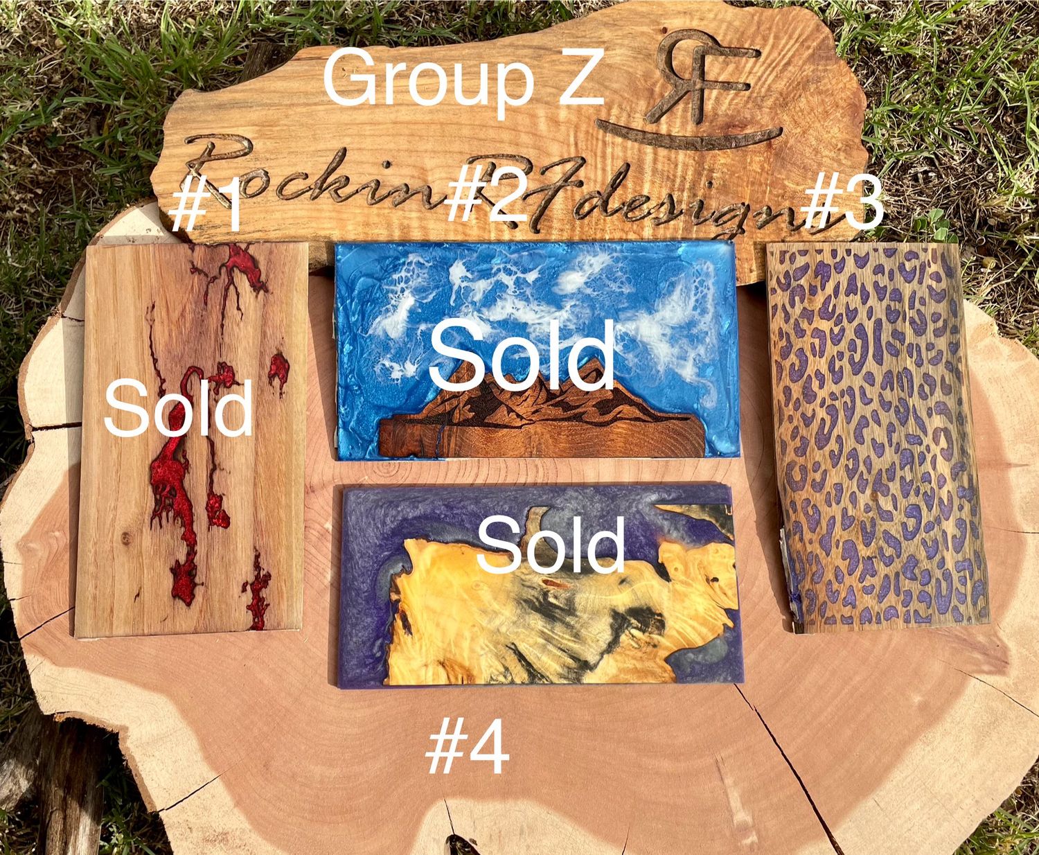 Resin and Wood Phone Case Slice Group Z