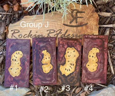 Resin and Wood Phone Case Slices. Group J