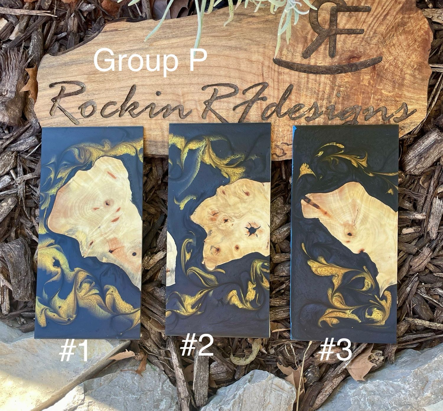 Resin and Wood Phone Case Slices Group P